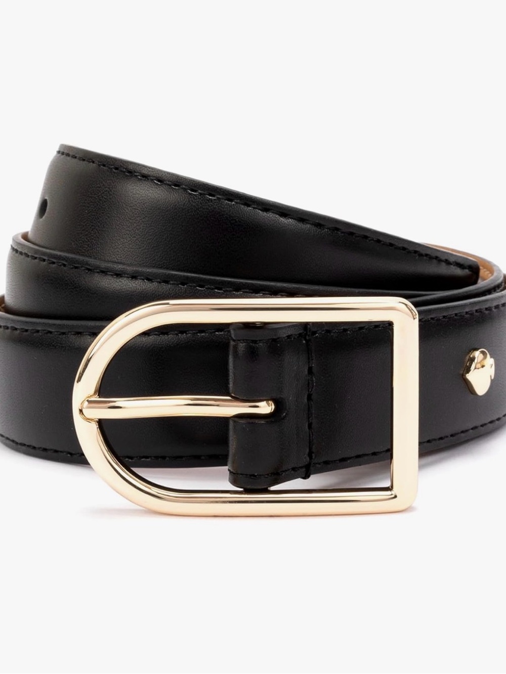kate spade 25MM Stitched Feather Edge Leather Belt